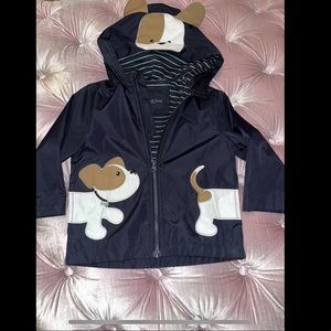 London Fog rain jacket with puppy 🐶 on hood and coat. Size 2T